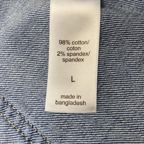 Maurices Blue Denim Shortalls Womens Large Bib Overall Shorts Distress Destroyed - Picture 3 of 8